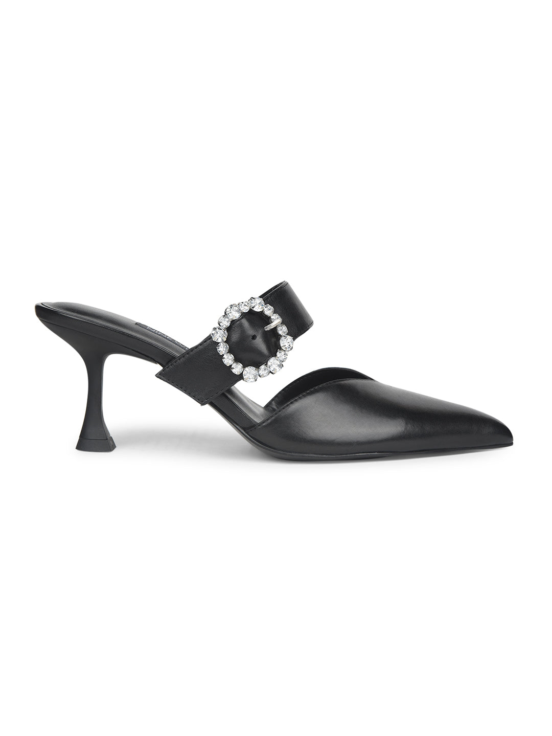 Nine West Women Pointed-Toe Kitten Heel Mule Sandal - Black - View 2