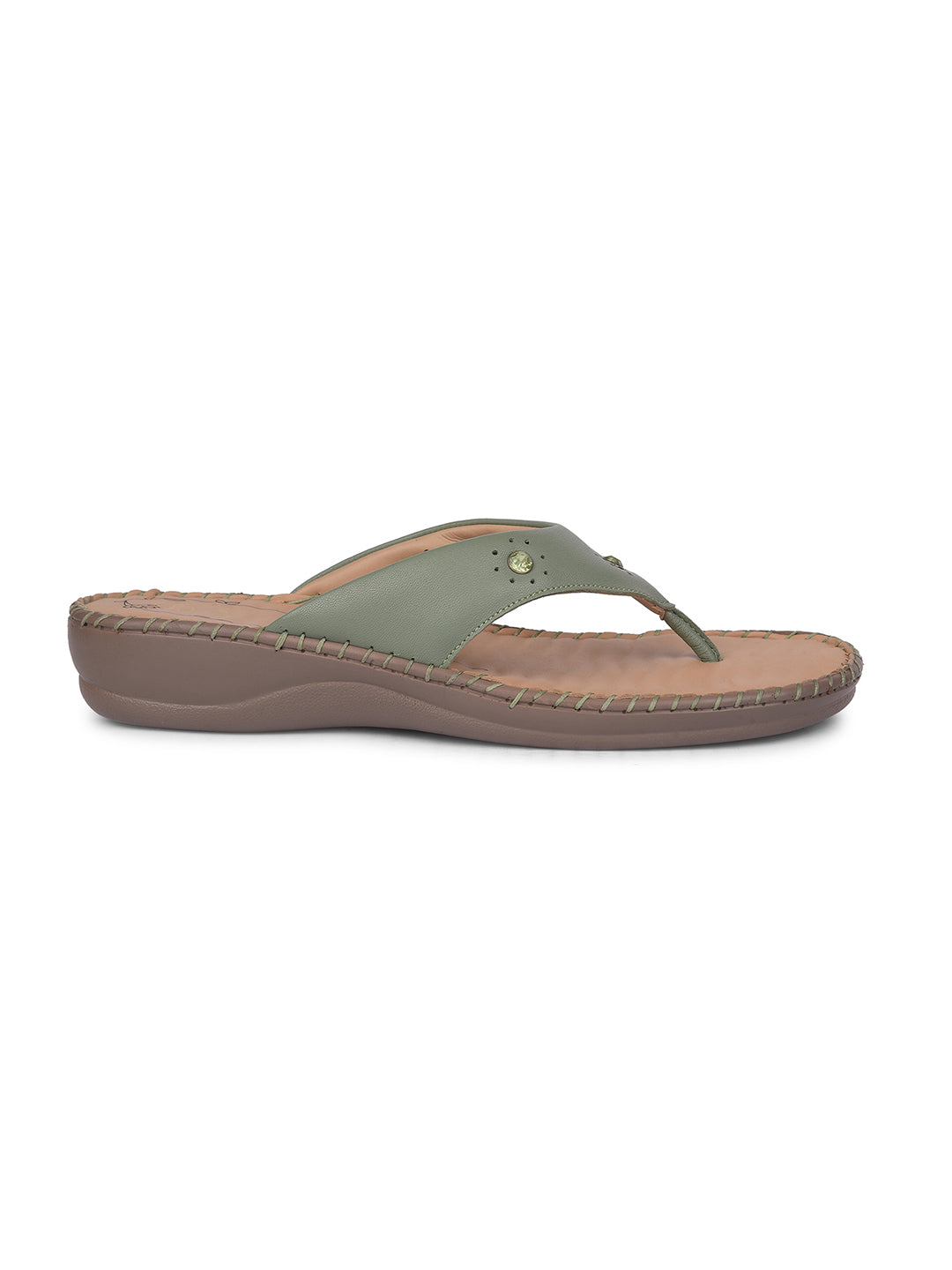 Scholl Women Light Green Wedge Heel Thong Sandal - Light Green - View 2
