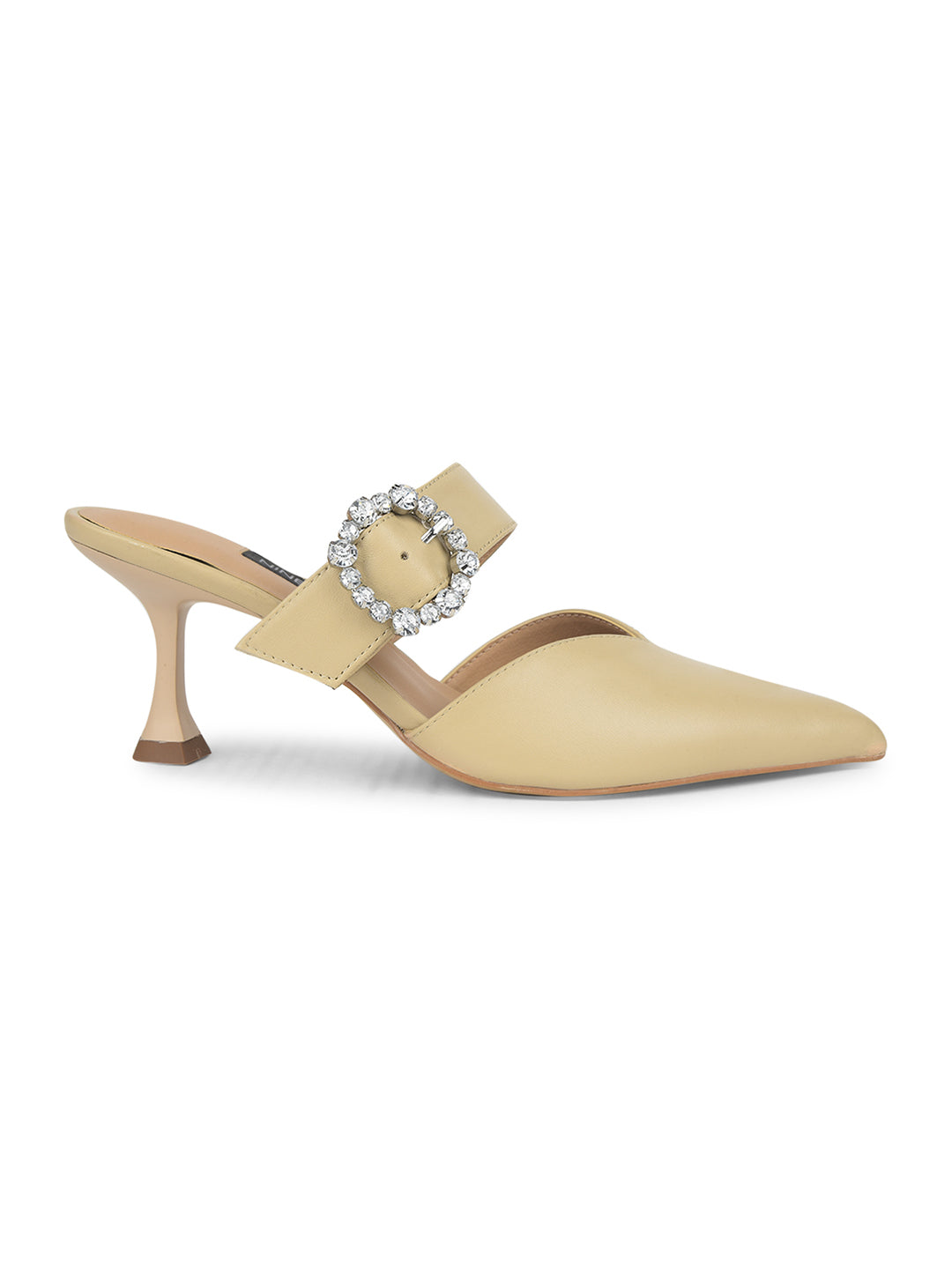 Nine West Women Pointed-Toe Kitten Heel Mule Sandal - Beige - View 3