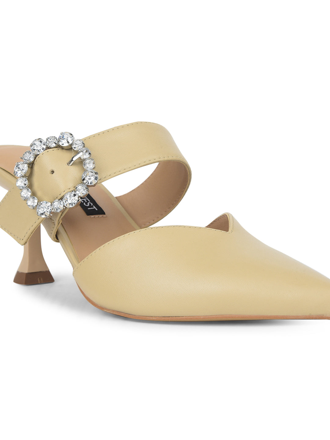 Nine West Women Pointed-Toe Kitten Heel Mule Sandal - Beige - View 5