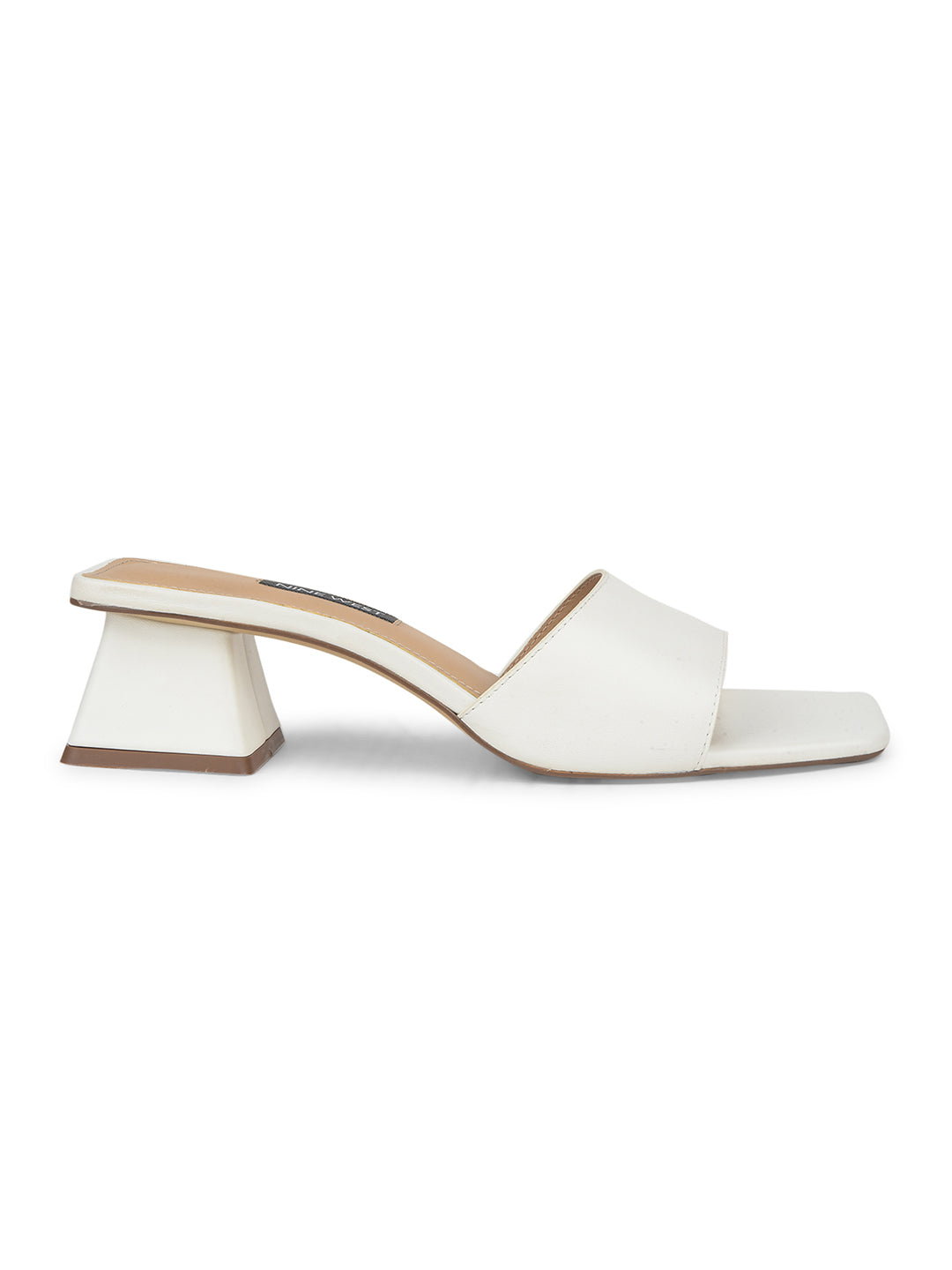 Nine West Women Square-Toe Block Heel Mule Sandal - White - View 2