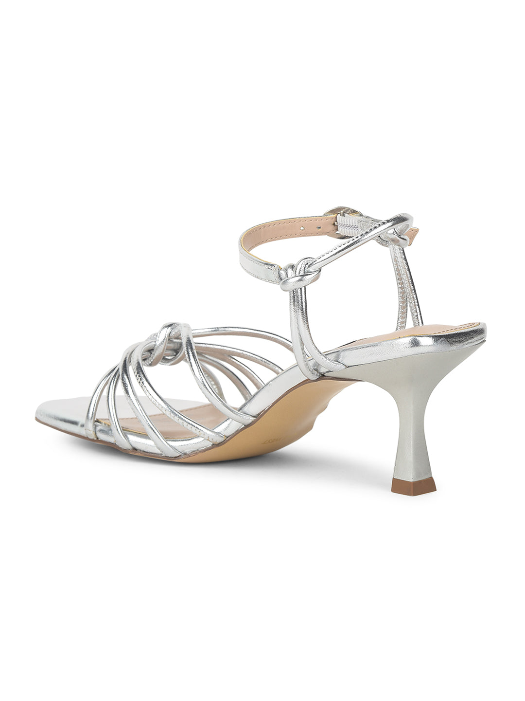 Nine West Women Ankle-Strap Kitten Heel Sandal - Silver - View 3