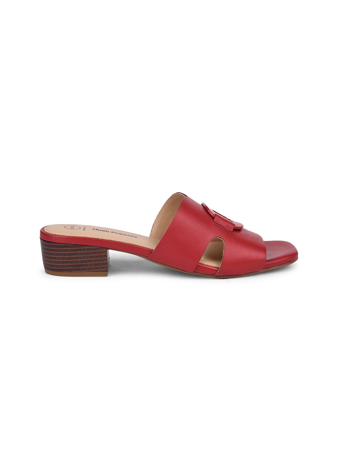 Hush Puppies Women Red Block Heel Mule Sandal - Red - View 2