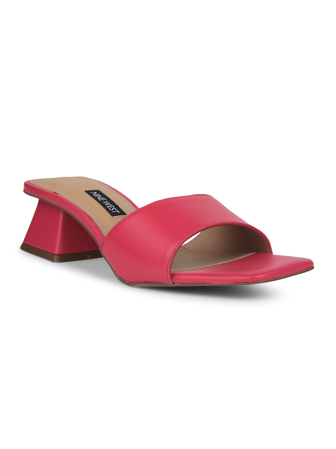 Nine West Women Square-Toe Block Heel Mule Sandal - Pink - View 1