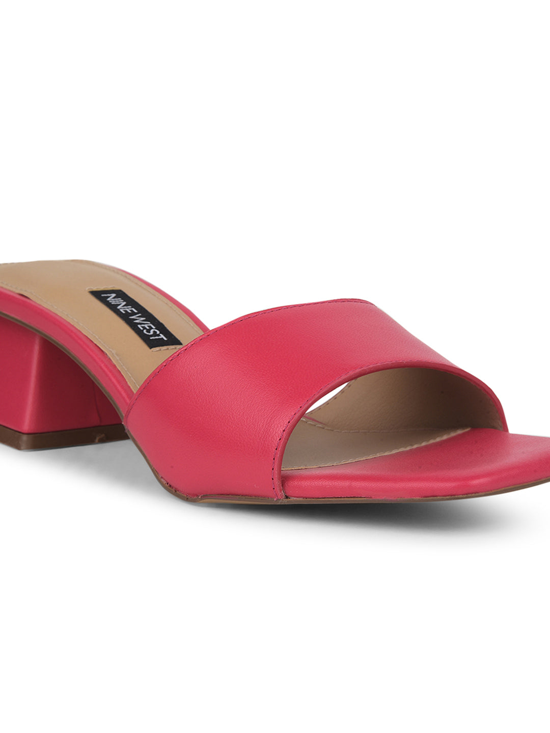 Nine West Women Square-Toe Block Heel Mule Sandal - Pink - View 5