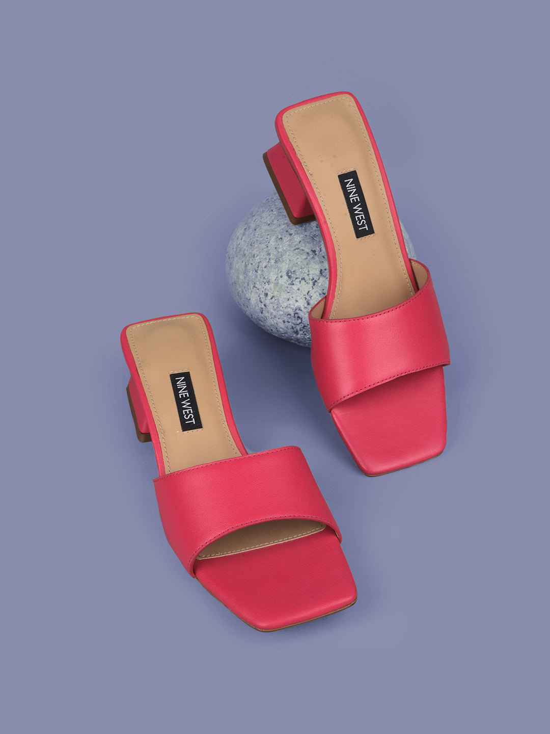 Nine West Women Square-Toe Block Heel Mule Sandal - Pink - View 6