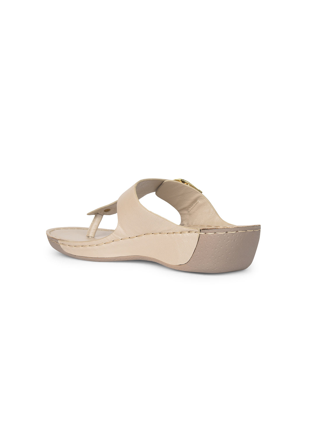 Scholl Women Gold Wedge Heel Thong Sandal - Gold - View 3