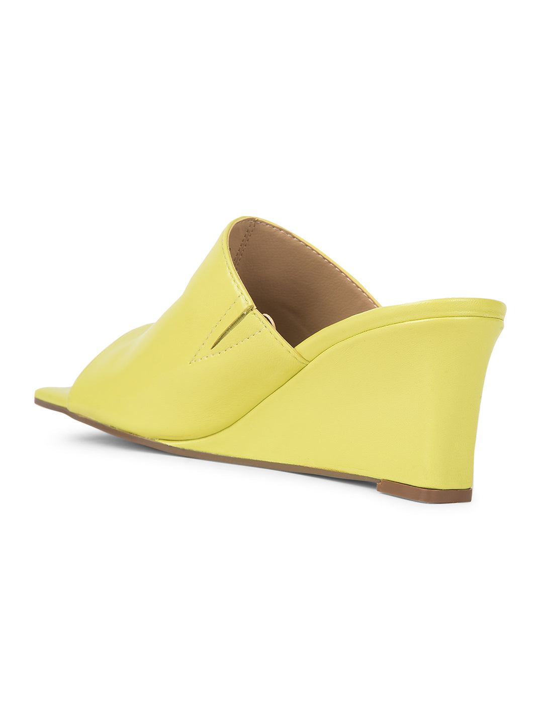Nine West Women Wedge Heel Mule Sandal - Yellow - View 3