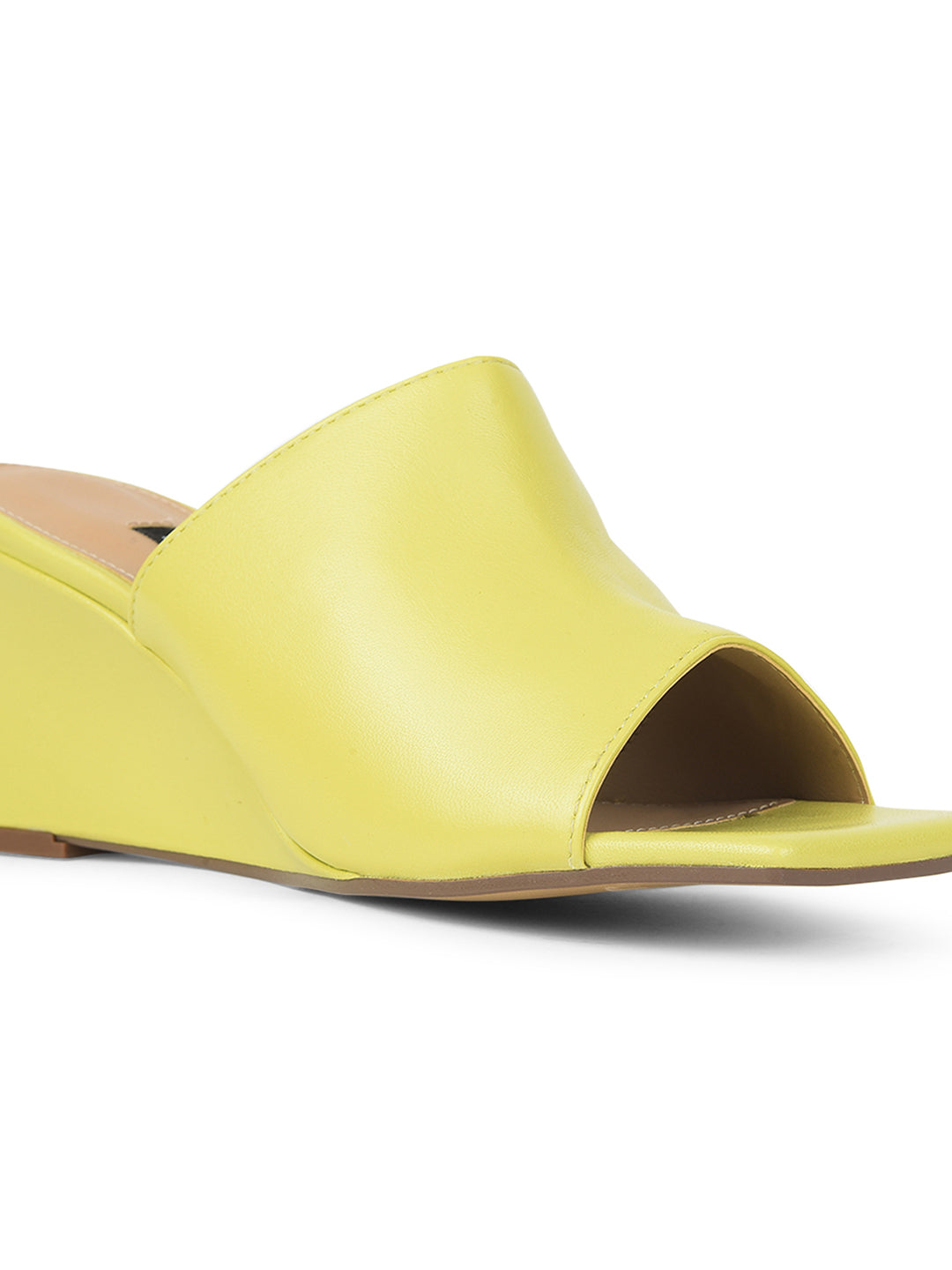 Nine West Women Wedge Heel Mule Sandal - Yellow - View 5