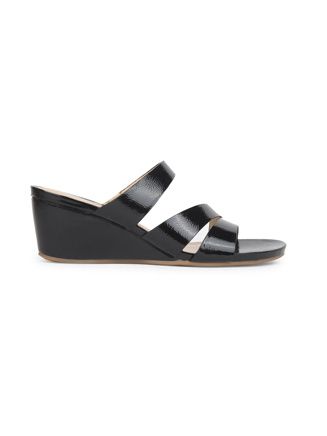 Hush Puppies Women Black Wedge Heel Mule Sandal - Black - View 2