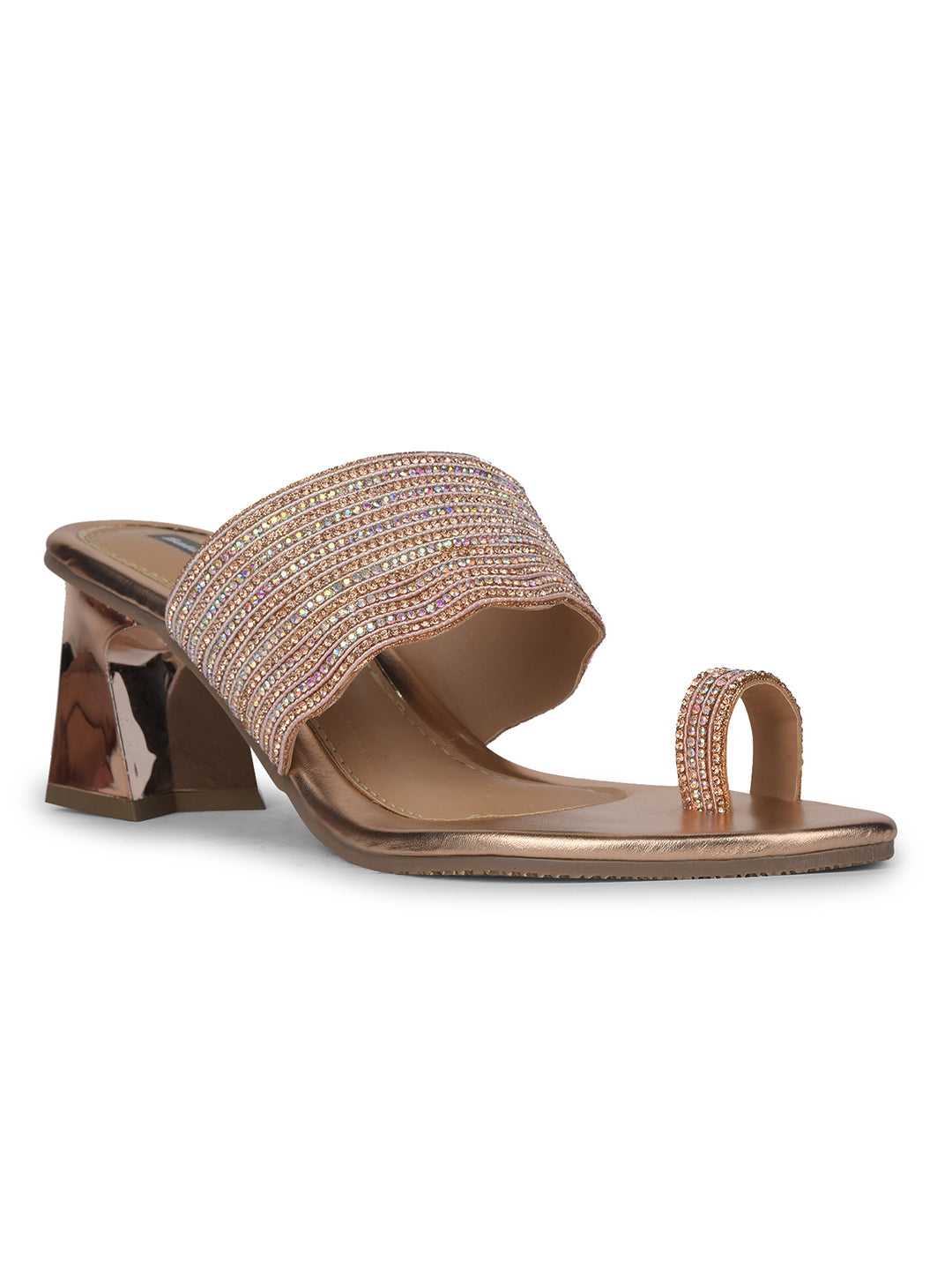 Bata Women Nude Block Heel Toe Ring Sandal - Nude - View 1