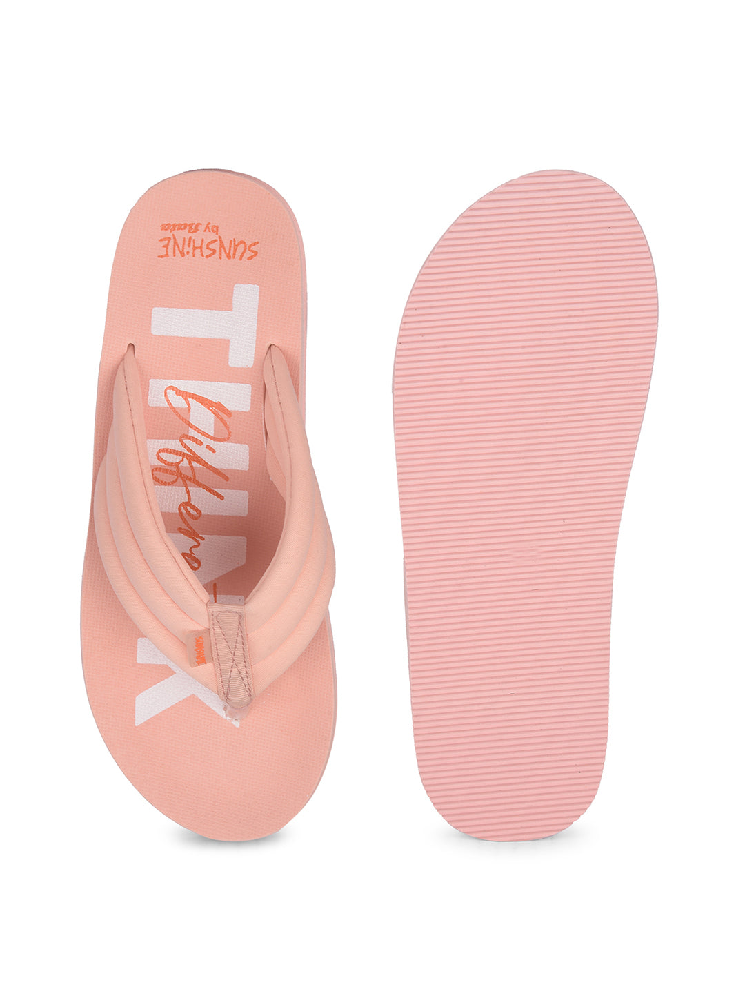 Bata Women's Peach Casual Thong Flip-Flops - Peach