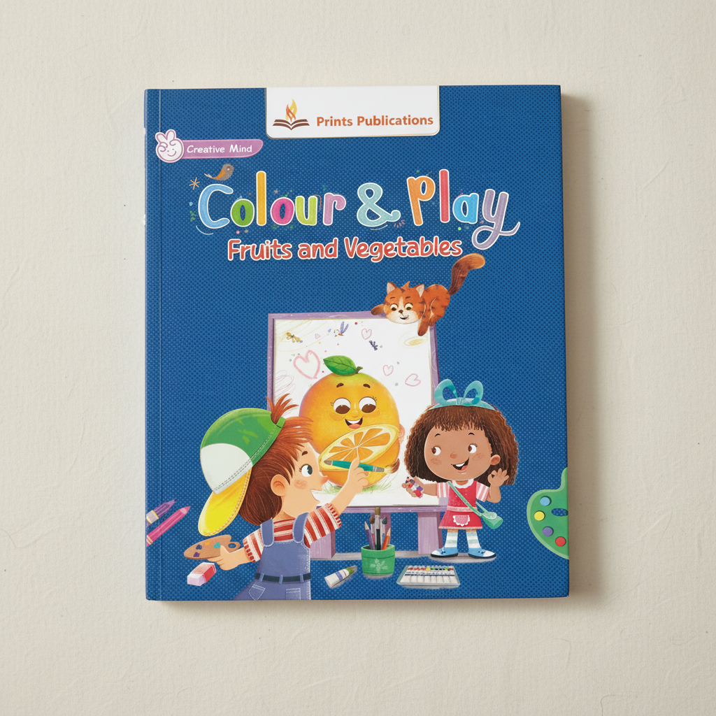 Colour and Play: Fruits and Vegetables – Fun Learning Colouring Book for Kids Prints Publications