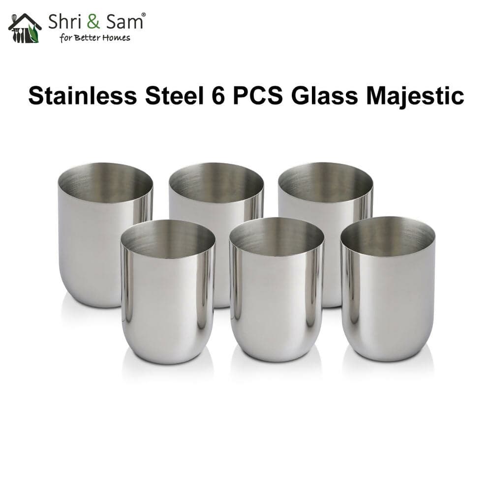 Stainless steel 6 pcs glass majestic (300ML each)