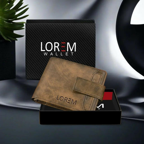 Lorem Brown Removable Card Slot Bi-Fold Faux Leather 7 ATM Slots Wallet for Men - HalfPe