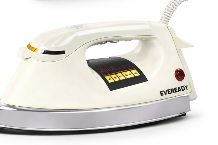 Eveready EasyPress Dry Iron 1000W – Non-Stick Weilburger Coated Soleplate with Ergonomic Handle HalfPe - FW -TPT