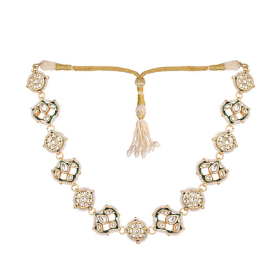 22K Gold Plated Kundan Ornate Royal Necklace