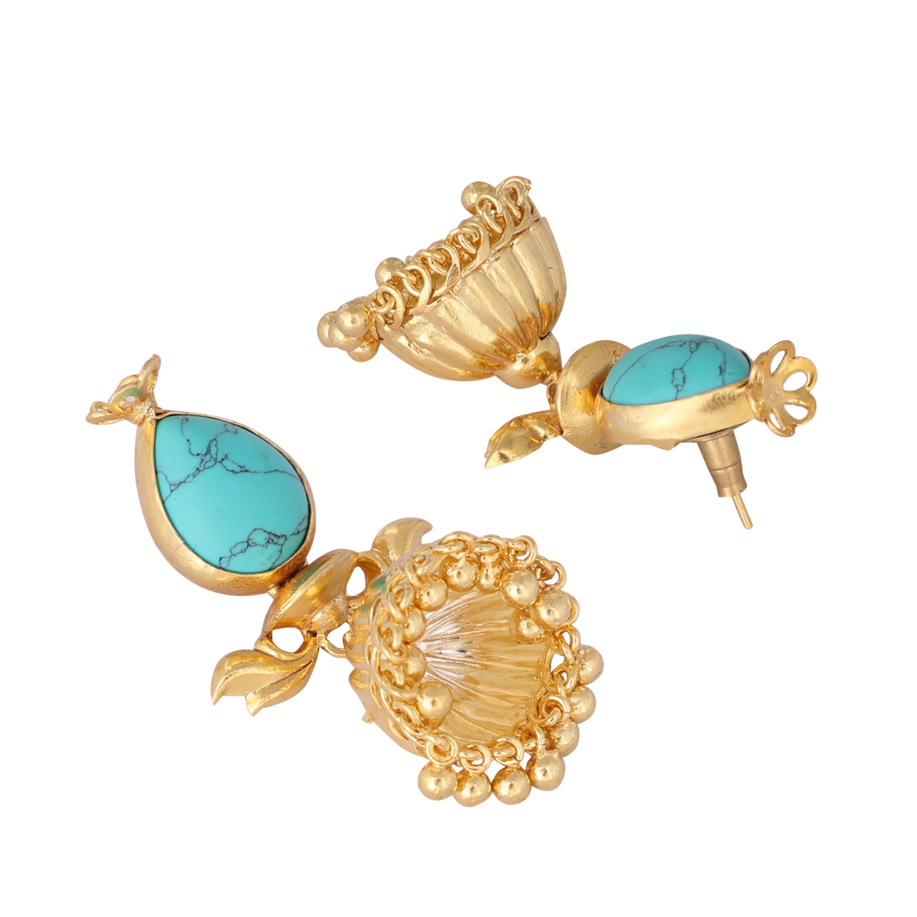 22K Gold Plated Turquoise Jhumki
