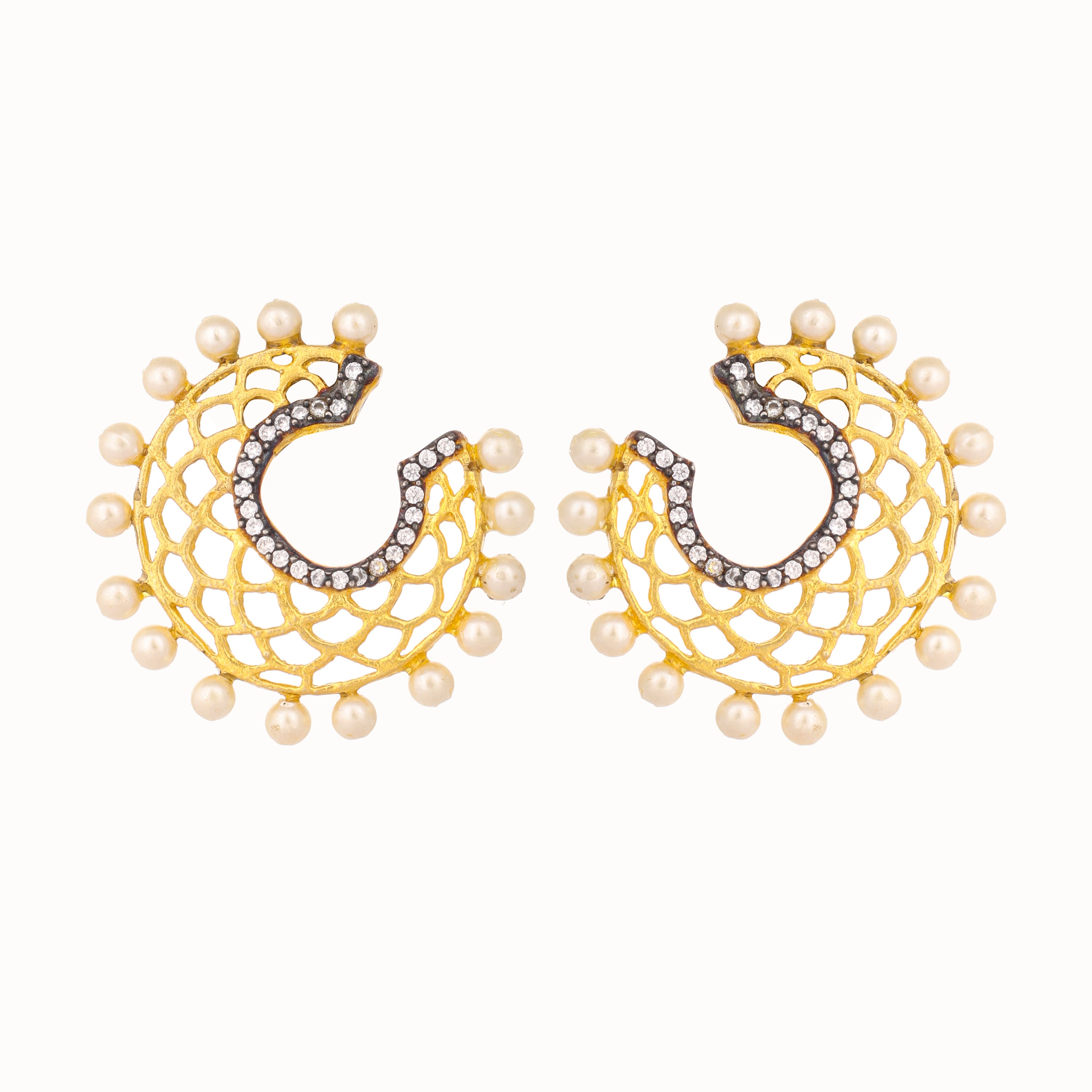 22K Gold Plated Celestial Filigree Earrings