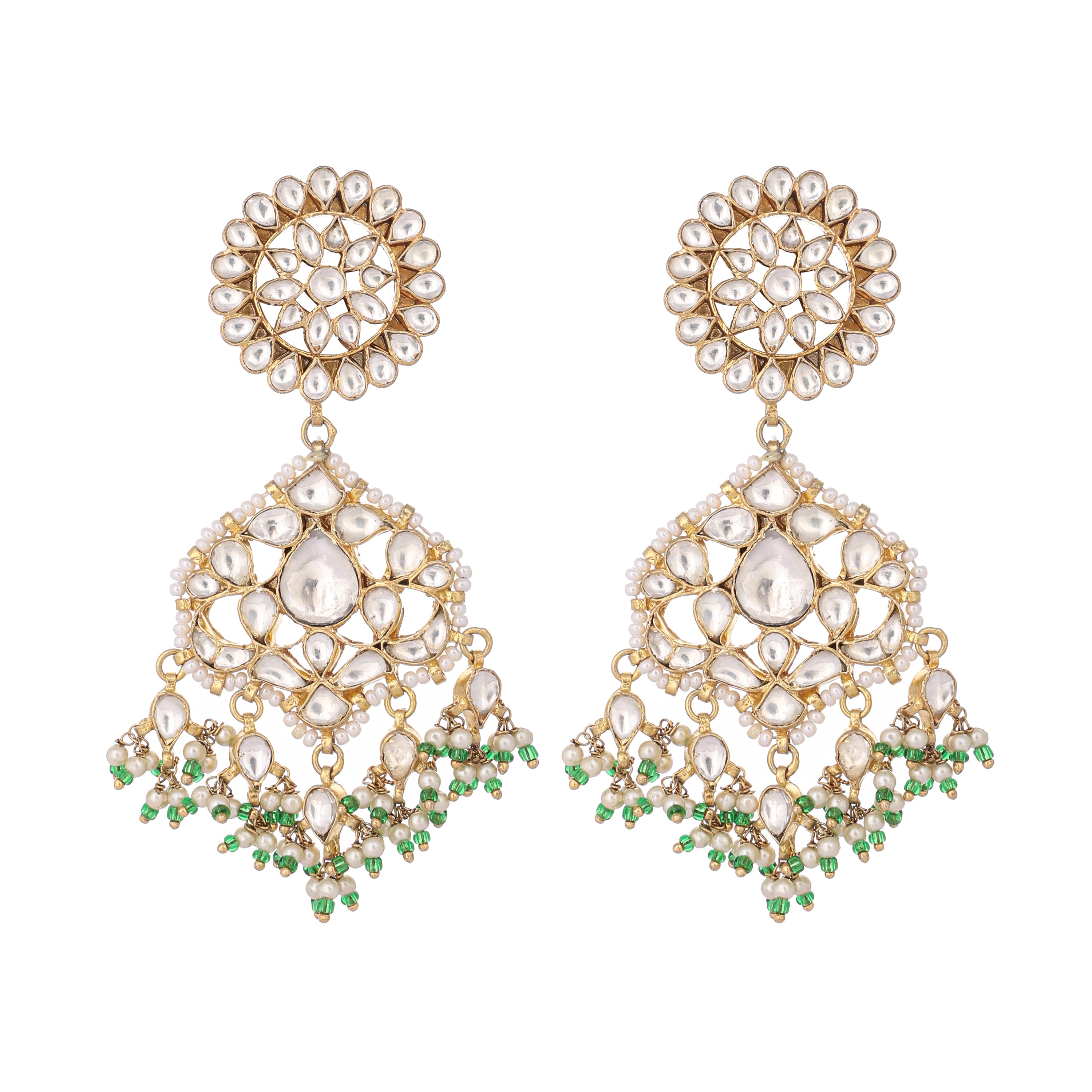 22K Gold Plated Traditional Kundan Dangler