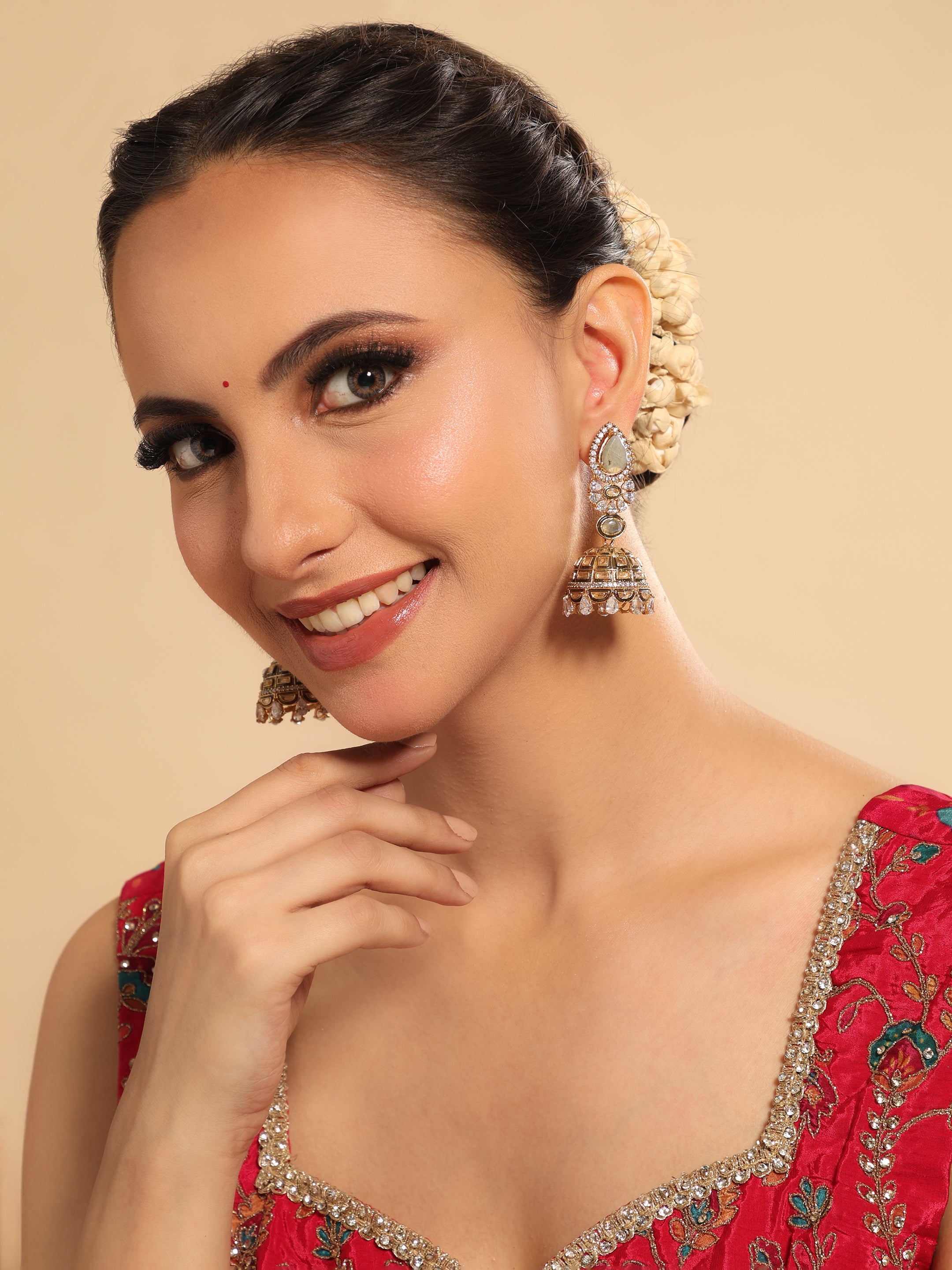 22K Gold Plated Aureate Swirl Jhumki Earrings
