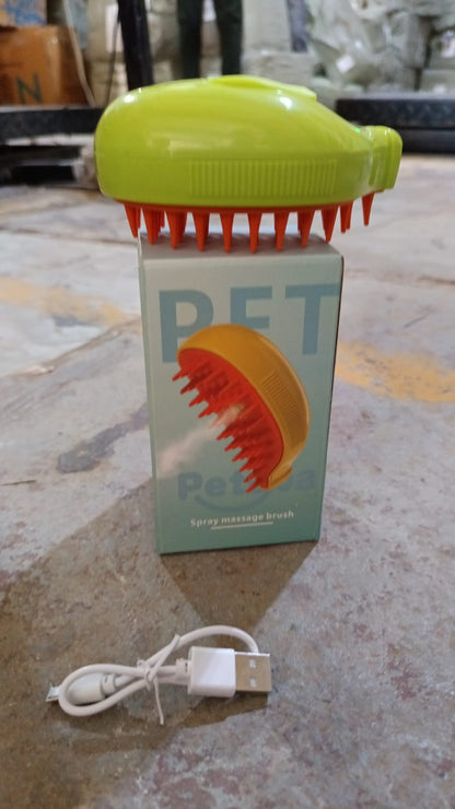 3-in-1 Steam Cat Brush – Self-Cleaning Grooming & Massage Tool