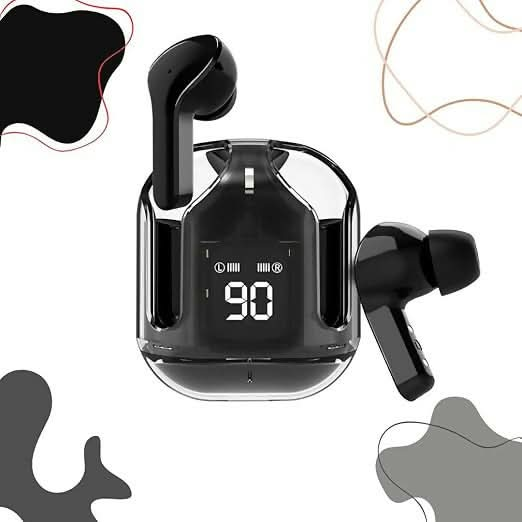 Ultrapods Max Bluetooth 5.3 Touch Control Earbuds with IP4 Waterproof & Transparent Design (Random Colors)