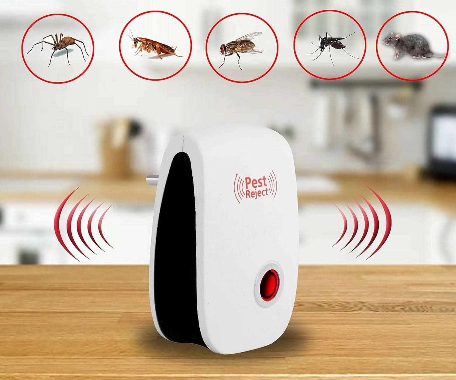 Ultrasonic Pest Repeller to Repel Rats, Cockroach, Mosquito, Home Pest & Rodent (White) - HalfPe