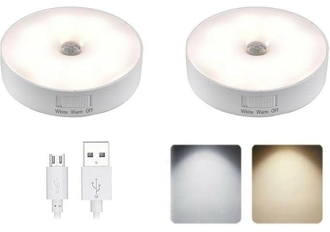 Nightlight Motion Sensor Lamp USB Rechargeable Energy Mounted Body Induction Lamp (Pack of 2) - HalfPe