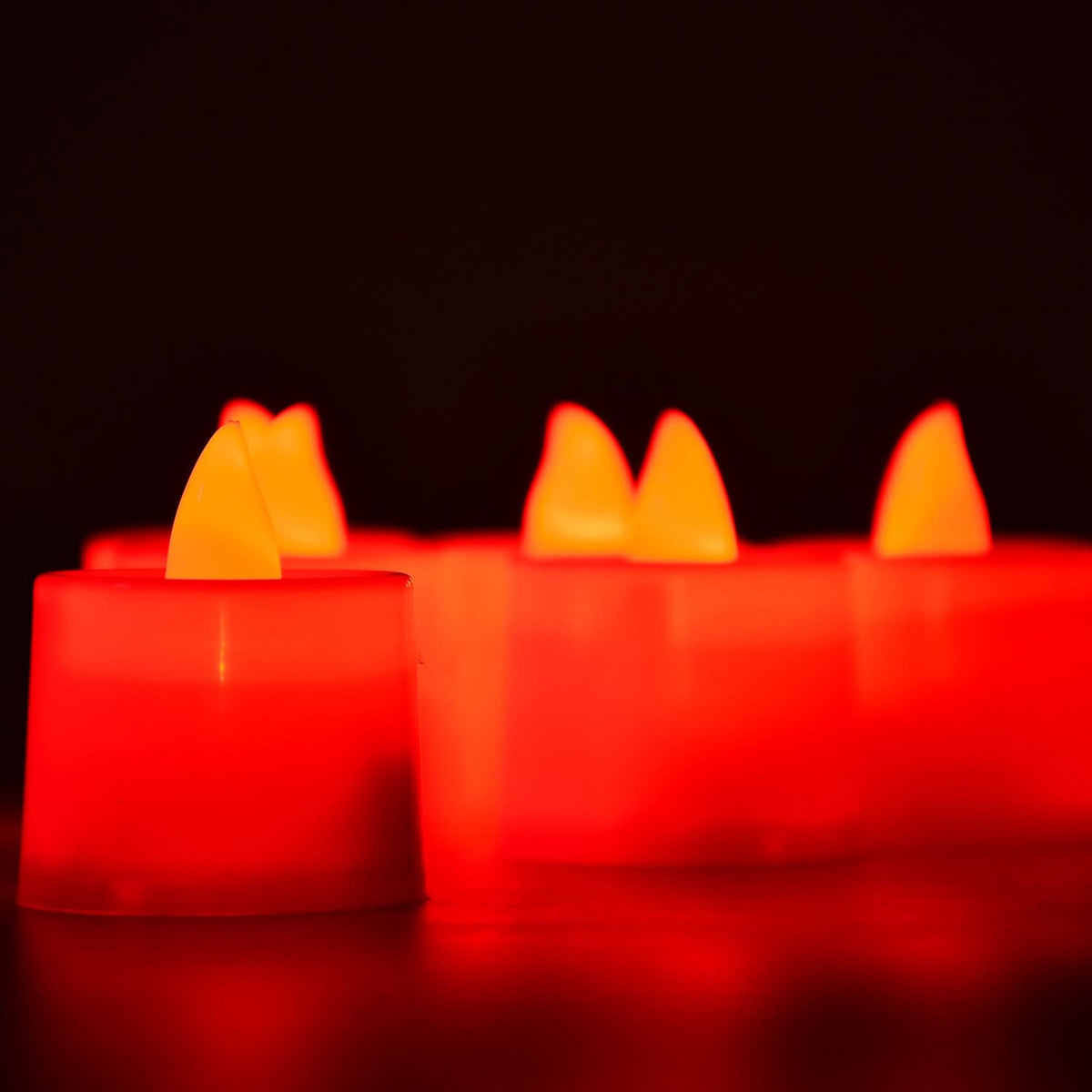 Decorative Flameless Candles Red LED Tealights (Pack of 24) HP DD