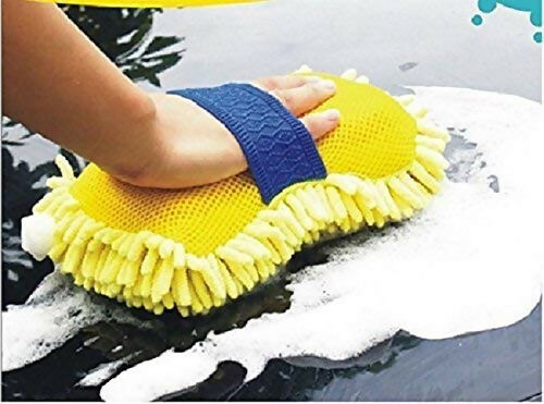 Microfiber Car Washing Sponge & Brush Combo Scratch-Free Cleaning Tool for Car, Bike & Home Soft Wash & Dry Duster for Shine and Care