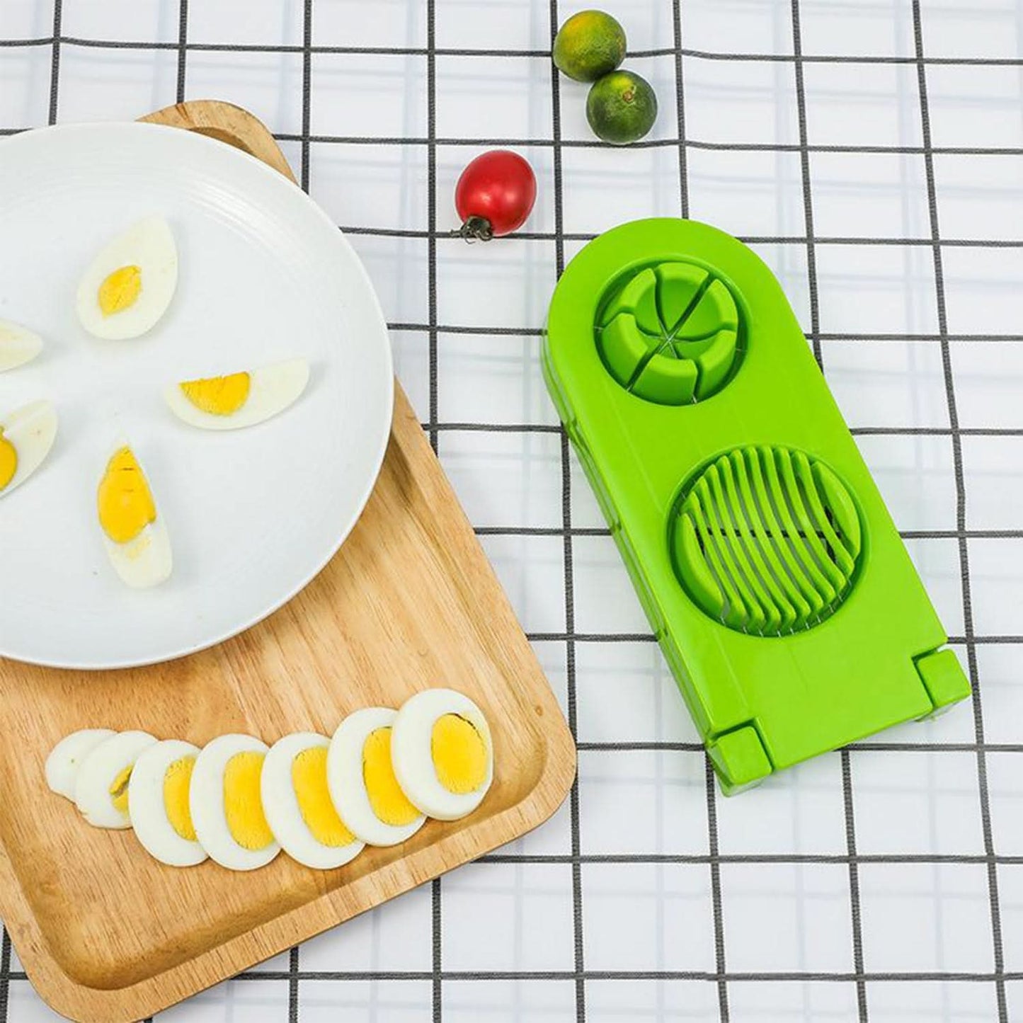 2-in-1 Egg Cutter with Stainless Steel Wire Easy Slicing Tool