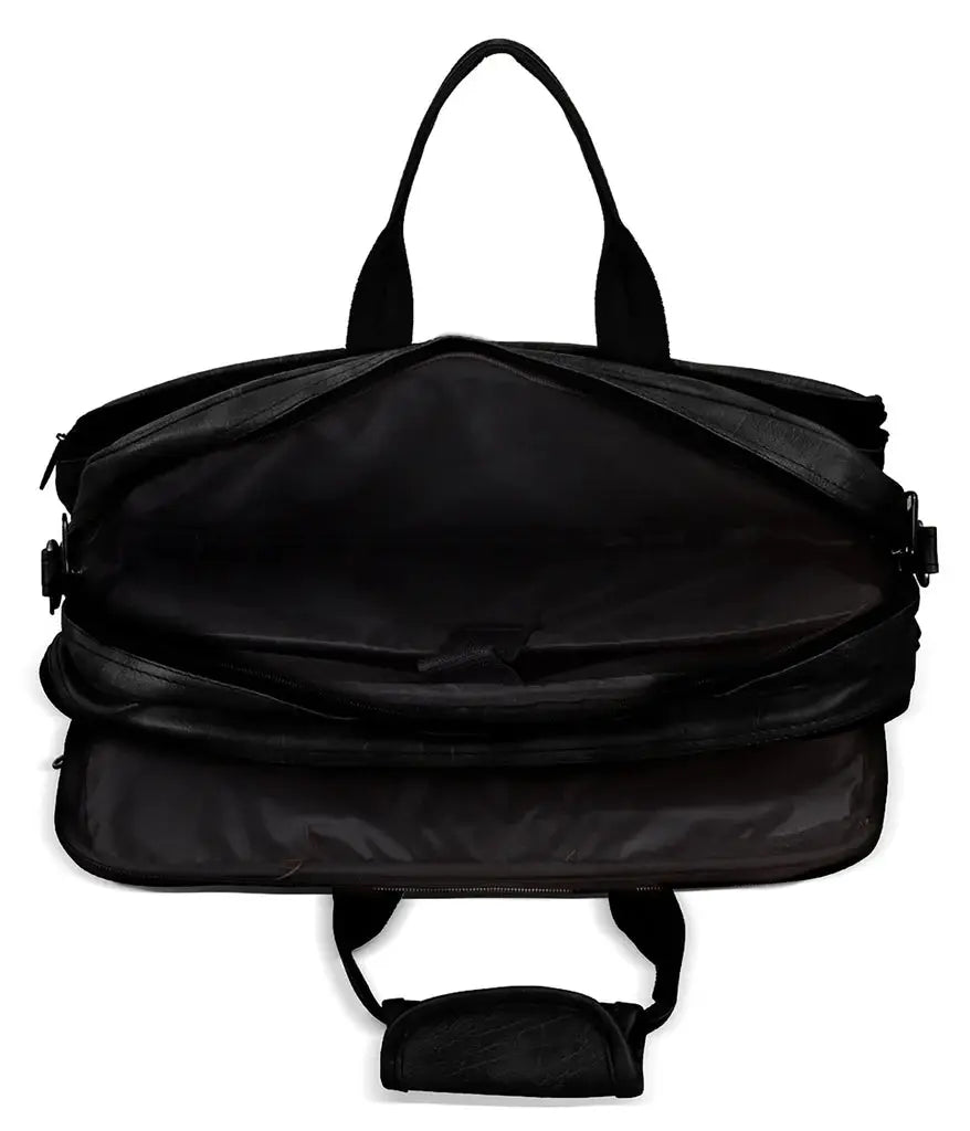 LOREM Black Color Faux Leather 28L Messenger Bag For Men (BG22) LOREM