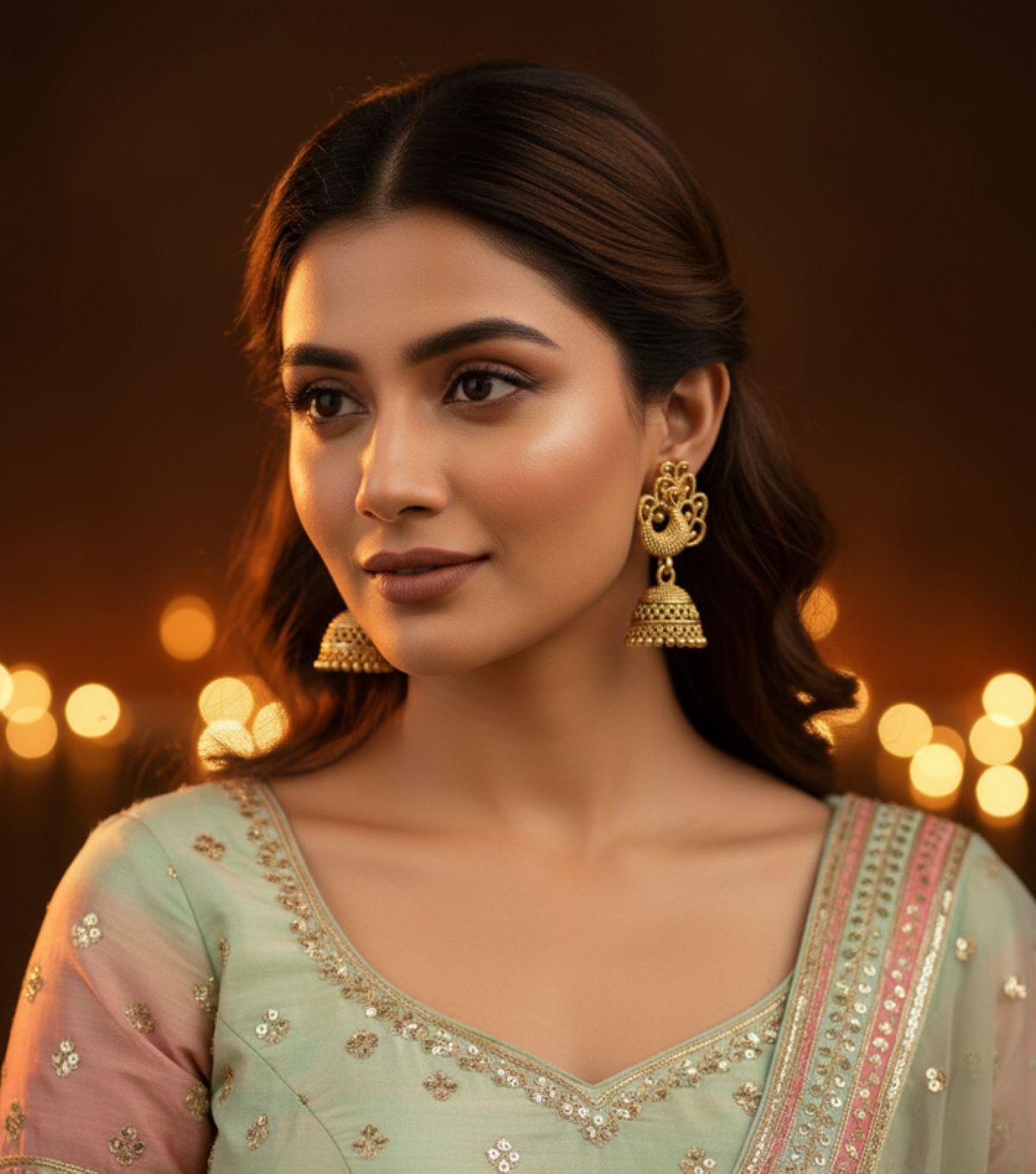 Jazz And Sizzle Set of 2 Oxidized Silver & Gold Plated Peacock Shaped Jhumka Drop Earrings