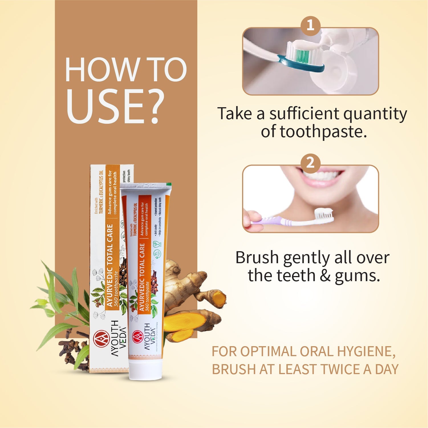 Ayurvedic TotalCare 360 toothpaste Pack of 4 (100 gm) Aimil Ayouthveda