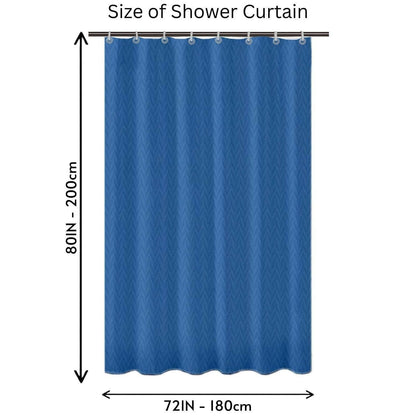 Lushomes Heavy Duty Fabric Shower Curtain, Water Resistant Partition Liner for Washroom, W6 x H6.5 FT, W 72x H 78 in with Shower Curtains 12 Plastic Eyelet, 12 C-Rings (Non-PVC) (Dark Blue) - HalfPe