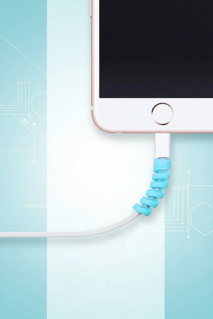 Silicone Spiral Cable Protector 4 Pcs (Wire Protector) For Charging Cables, Data Cables, Earphones (Multicolor) SUPER
