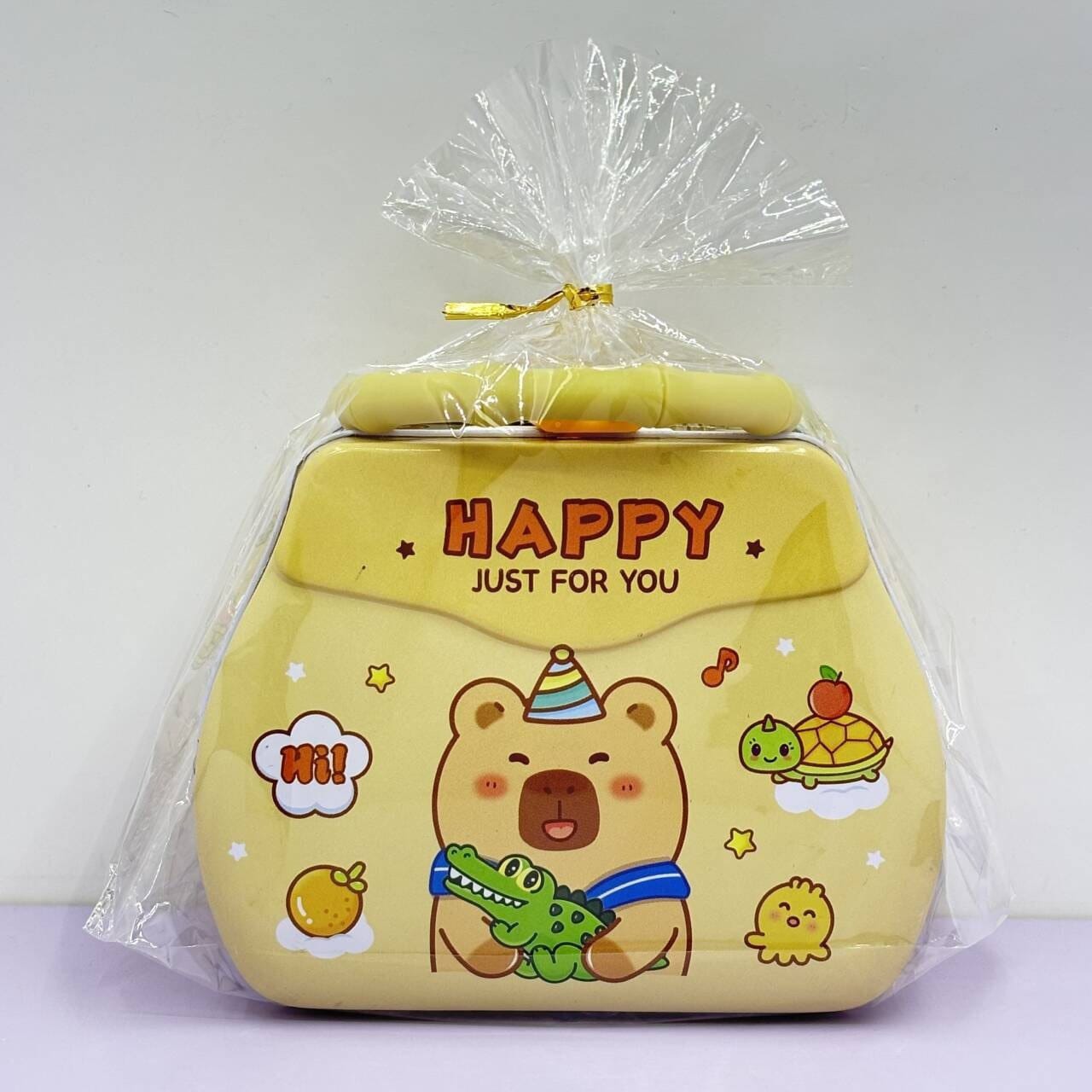 Cute Cartoon Metal Money Box with Lock & Key of Portable Kids Coin Bank with Handle (Multicolor) JR Enterprise