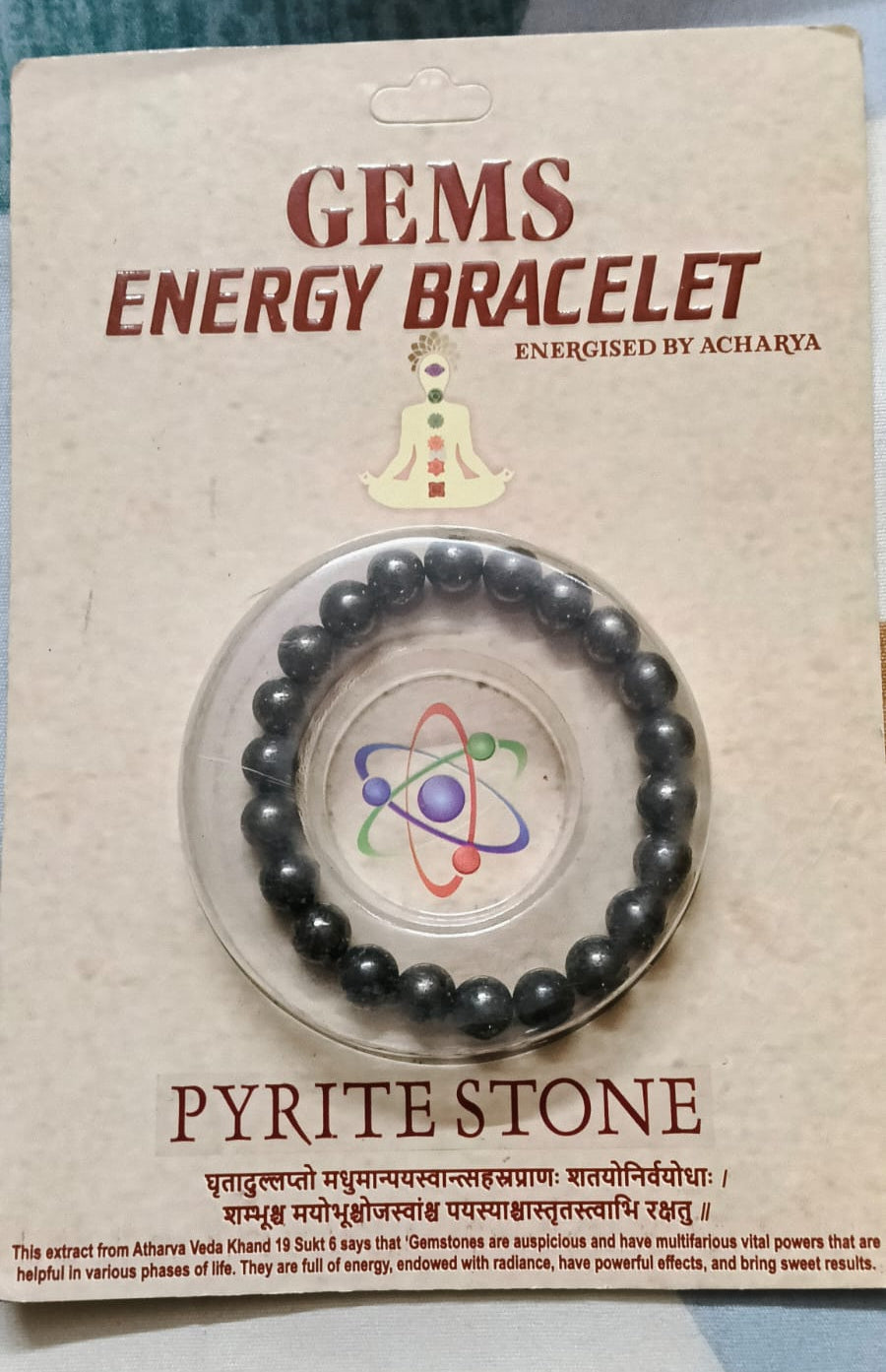 Natural Pyrite Stone Energy Bracelet for Wealth, Protection & Positive Energy – Stretchable Crystal Beaded Bracelet for Men & Women