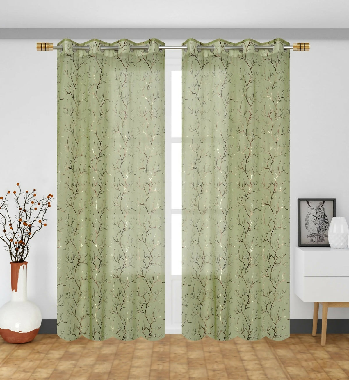 Shree Decor Sheer Transparent Net Curtain – Design 1 (900 Series) | 7FT | Lightweight Decorative for Door, Window & Pooja Room