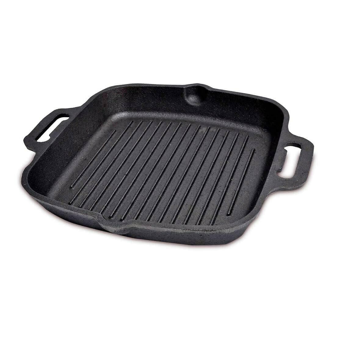 Grill Pan Double Handle - Premium Cast Iron (10" Inches) - HalfPe