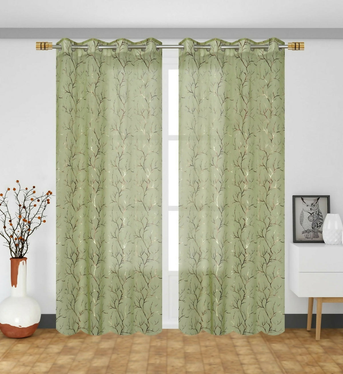 Shree Decor Sheer Transparent Net Curtain – Design 1 (900 Series) | 9FT | Lightweight Decorative for Door, Window & Pooja Room