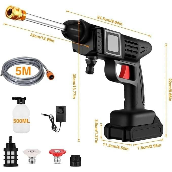 High Pressure Car Washer Spray Gun with 48V Rechargeable Battery - HalfPe