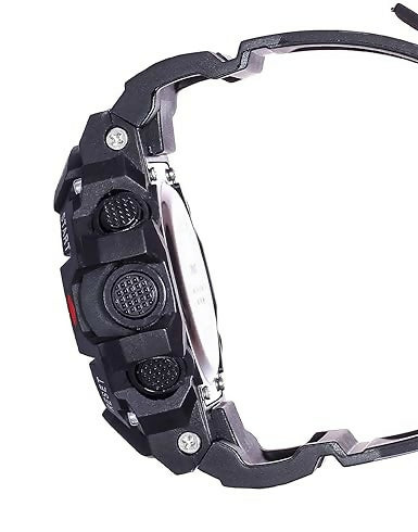 Stylish Black Digital Sports Watch for Men Multi-Functional Silicone Strap Watch