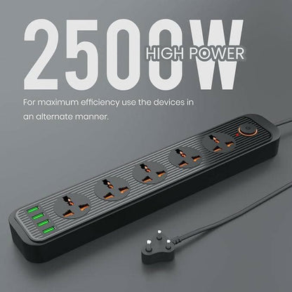 Portronics Power Plate 6 Extension Board Multi Plug (4 USB Port + 5 Power Sockets) - HalfPe