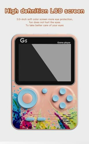 G5 500 in 1 Retro Video Game Box, Best Gift for Kids, 500 Games Like Contra, Tank, Bomber Man, Etc., Handheld Classic Game PAD Can Play On TV, Only for 1 Player