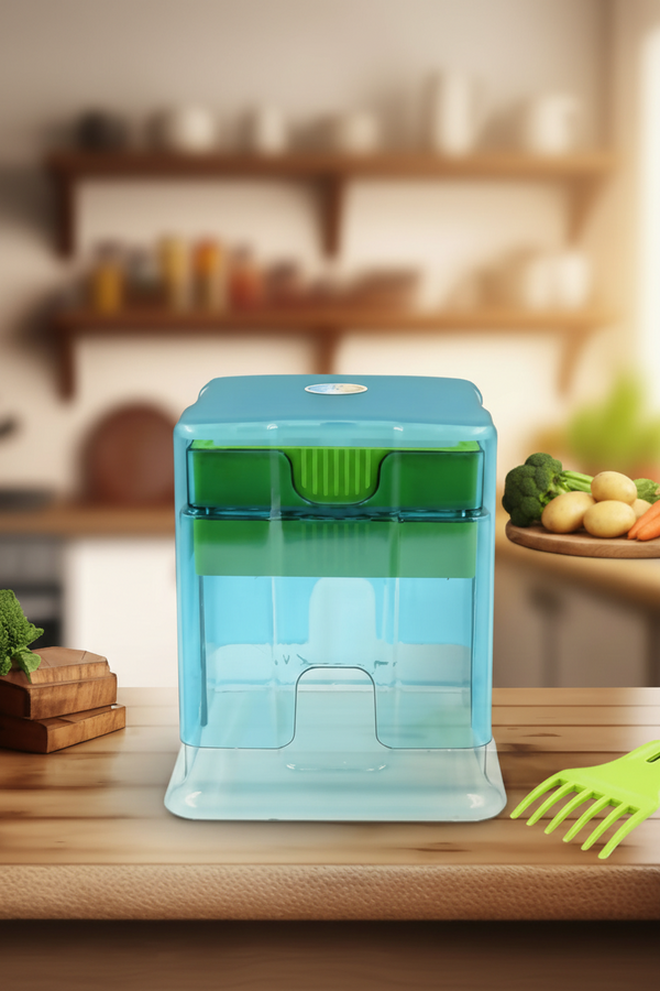 2 In 1 Potato Chipser Slicer French Fries Maker Finger Chips Plastic Two Blades Finger Chips Cutter For Kitchen Accessoryvegetable Fruit Slicer (1 Pc) HalfPe - DDW