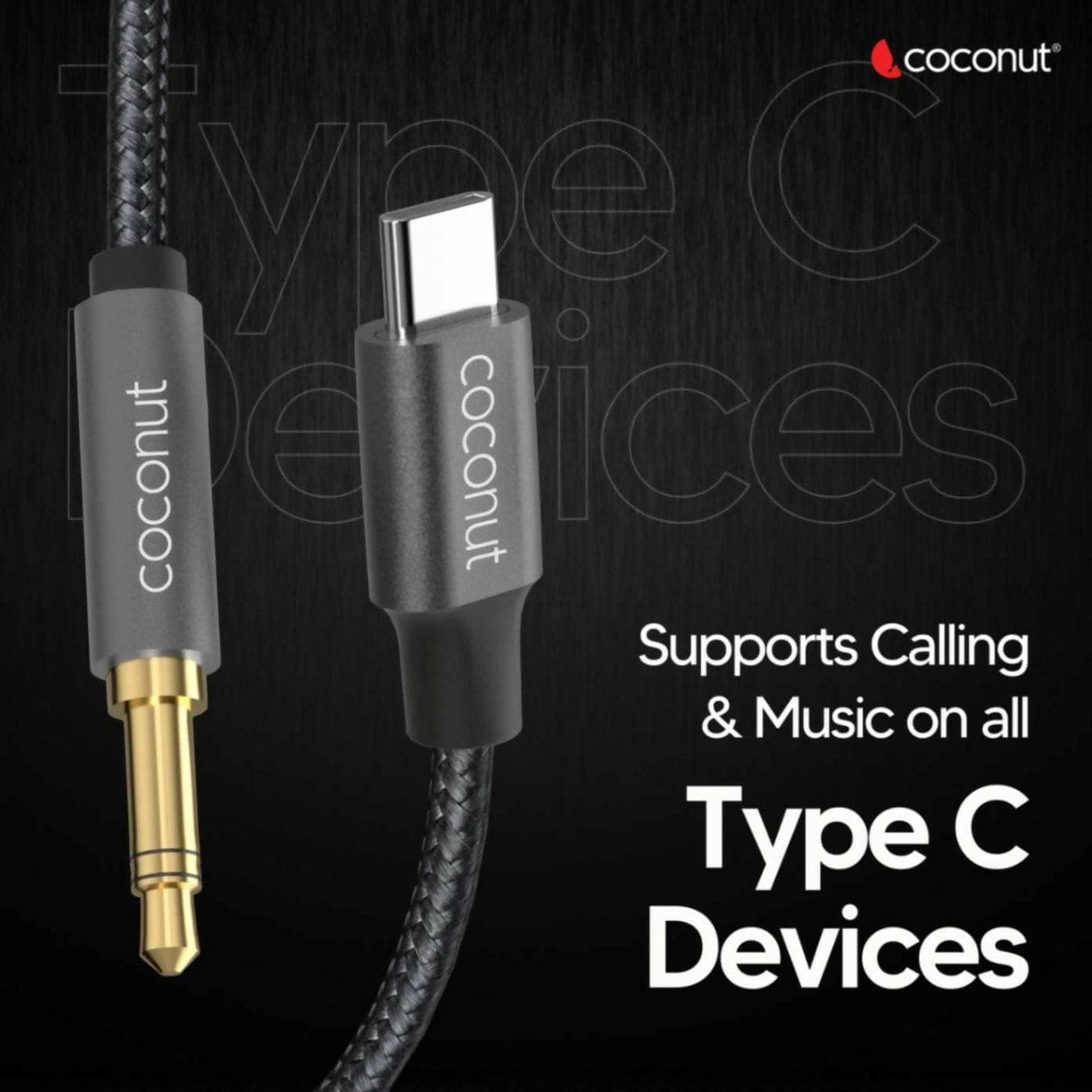 AX13 Type C to 3.5mm AUX Audio 1M Cable, Nylon Braided - HalfPe