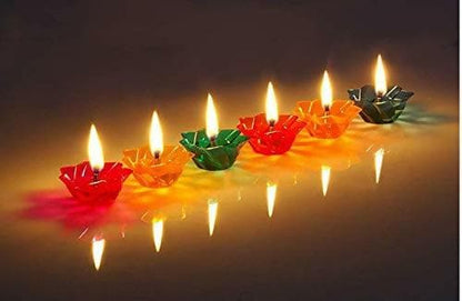 Transparent Made in India Reflection Decorative Diyas (Multicolour) - HalfPe