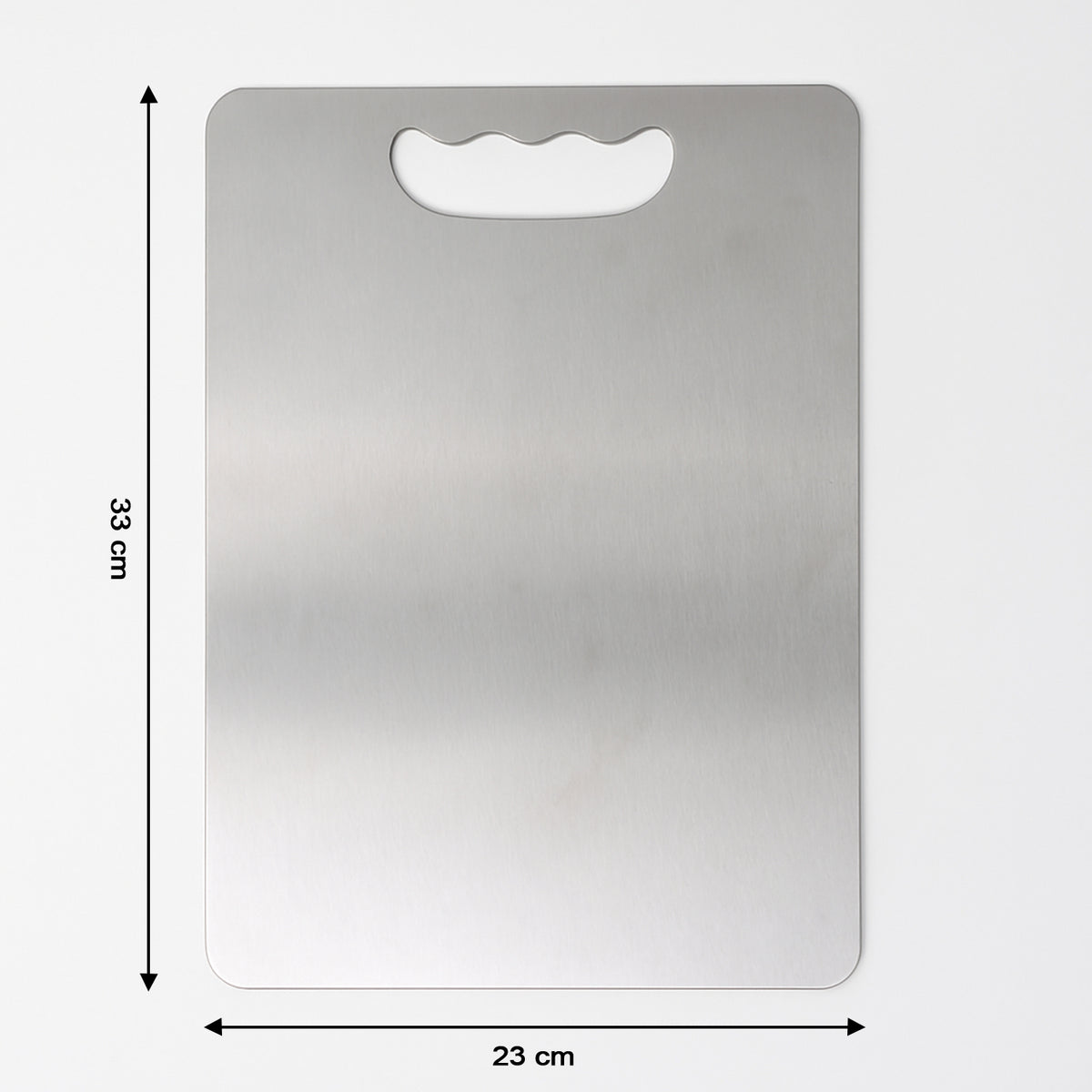 Supermom Medium Stello Stainless Steel Chopping Board – 1.5mm Thick Durable Cutting Board for Vegetables, Fruits, Meat &amp; Kitchen Use (228 x 330 mm)